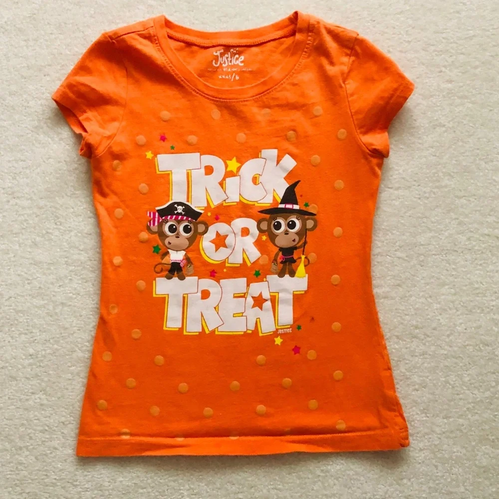 Justice Girls Halloween Shirt Size 5